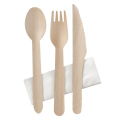 Set de cubiertos de madera - caja de 250  