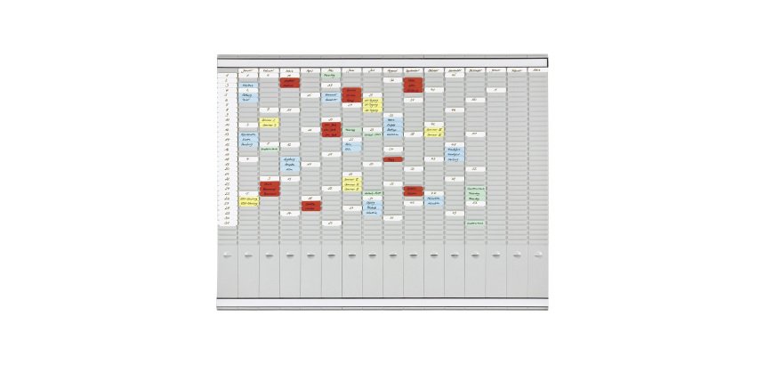 Planning annuel à fiches T, indice 2 - 16 colonnes Franken