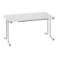 Table rectangulaire pliante plateau gris clair L 140 x P 70 cm - Classique