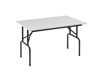 Tables pliantes plateau gris clair L 120 x P 80 cm - Rico - piétement noir