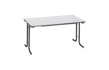 Mesa de reunión plegable rectangular clásica An 140 x Fon 70 cm gris patas negras