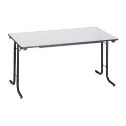 Tavolo pieghevole classico 4 posti grigio chiaro h 74 x l 140 x p 70 cm
