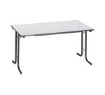 Table rectangulaire pliante plateau gris clair L 140 x P 70 cm - Classique