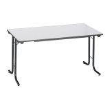 Table rectangulaire pliante plateau gris clair L 140 x P 70 cm - Classique