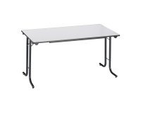 Table rectangulaire pliante plateau gris clair L 140 x P 70 cm - Classique