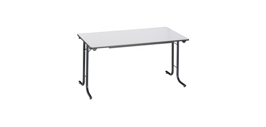 Mesa de reunión plegable rectangular clásica An 140 x Fon 70 cm gris