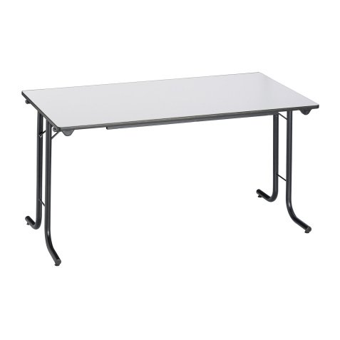 Table rectangulaire pliante plateau gris clair L 140 x P 70 cm - Classique