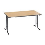 Mesa de reunión plegable rectangular clásica An 140 x Fon 70 cm haya patas negras