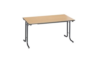 Mesa de reunión plegable rectangular clásica An 140 x Fon 70 cm haya patas negras