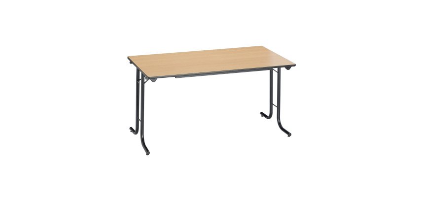 Mesa de reunión plegable rectangular clásica An 140 x Fon 70 cm haya