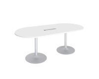 Mesa de Reunión Ovalada Blanco Excellens