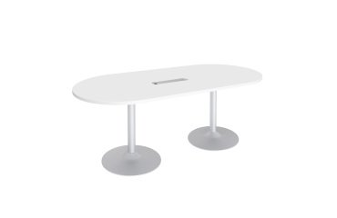 Mesa de Reunión Ovalada Blanco Excellens