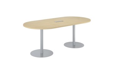 Mesa de reunión ovalada Haya Excellens patas columnas