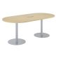 Table de réunion ovale L 210 cm plateau hêtre piètement colonnes Essens
