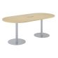 Table de réunion ovale L 210 cm piètement colonne métal avec top access Excellens