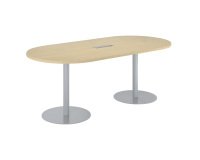 Mesa de reunión ovalada Haya Excellens patas columnas