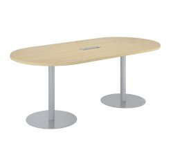 Mesa de reunión ovalada Haya Excellens patas columnas