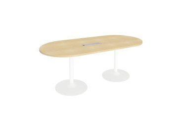 Mesa de reunión ovalada Haya Excellens patas columnas