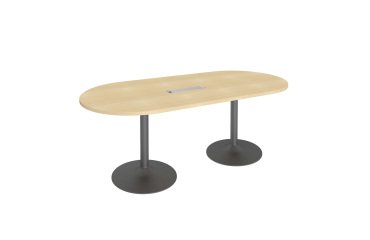 Mesa de reunión ovalada Haya Excellens patas columnas