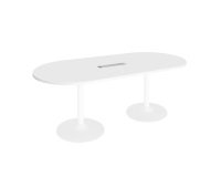 Mesa de Reunión Ovalada Blanco Excellens