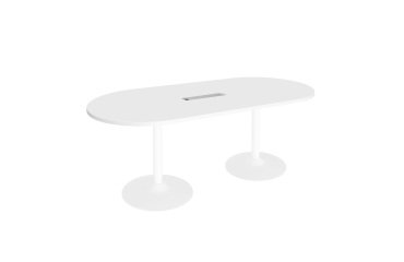 Mesa de Reunión Ovalada Blanco Excellens