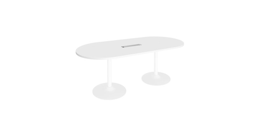 Mesa de Reunión Ovalada Blanco Excellens