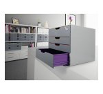 Module de classement Durable Varicolor® 4 tiroirs avec fermeture à clé