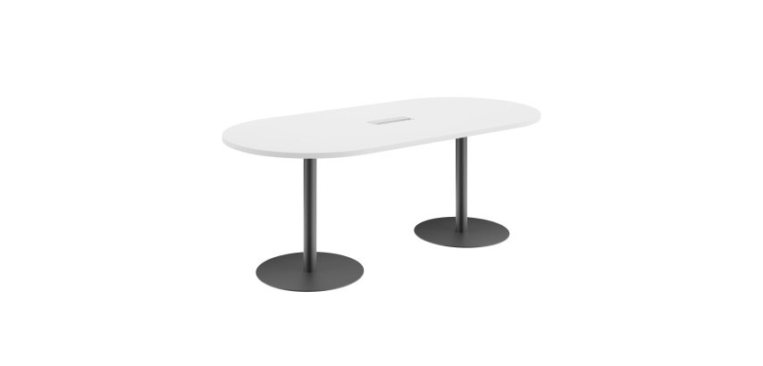 Mesa de Reunión Ovalada Blanco Excellens