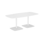 Table de réunion/restauration blanc 8 places L 190 x P 90cm - Tamaris