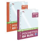 Pack de 1 bloc de 60 pochettes perforées Quick'in OXFORD 5/100e + 1 bloc de 40 pochettes perforées 9/100e OFFERT
