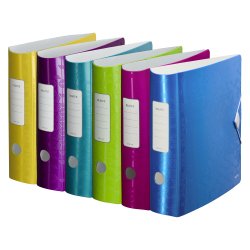 Classeur à levier plastique Leitz Active 180° Wow couleurs assorties - dos 8 cm