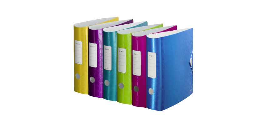 Classeur à levier plastique Leitz Active 180° Wow couleurs assorties - dos 8 cm