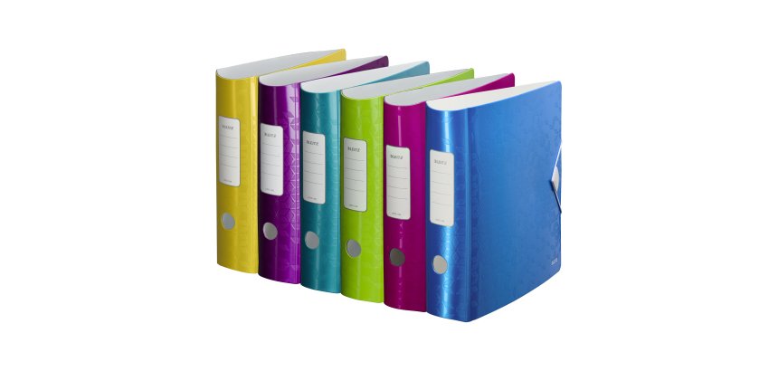Classeur à levier plastique Leitz Active 180° Wow couleurs assorties - dos 8 cm