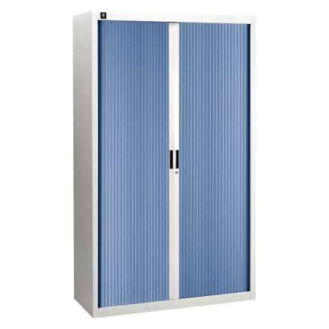 Armario de oficina metálico desmontable Bruneau Alt. 200 x An 120 cm Gris Puerta persiana Azul