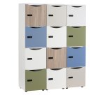 Casier de bureau Locker 3 cases coprs blanc H 131 cm bordeau