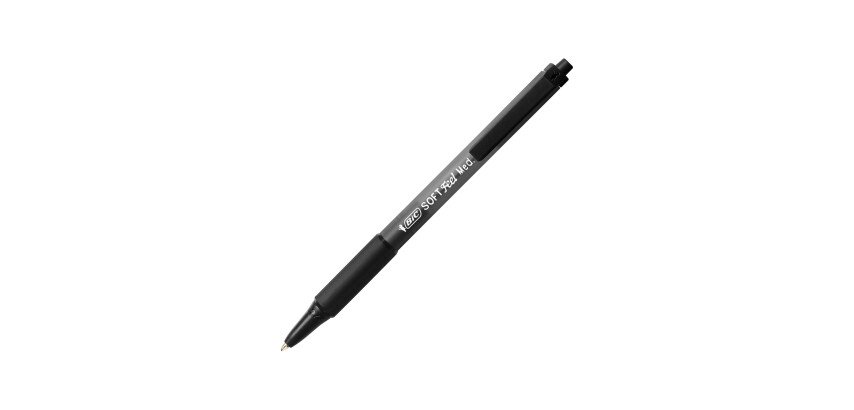 Stylo bille Bic Soft feel rétractable pointe 1 mm - écriture moyenne