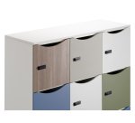 Casier de bureau Locker 4 cases coprs blanc H 169 cm jaune