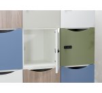 Casier de bureau Locker 4 cases coprs blanc H 169 cm jaune