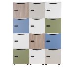 Casier de bureau Locker 4 cases coprs blanc H 169 cm jaune