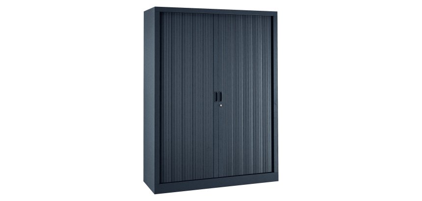 Armoire haute métal monobloc corps tôle acier H160 x L 120 cm à rideaux non feu