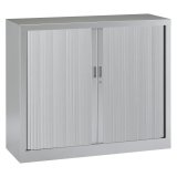 Armoire basse à rideaux monoblocs Généric 100 x 120 corps aluminium