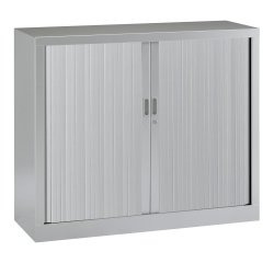 Armoire basse à rideaux monoblocs Généric 100 x 120 corps aluminium