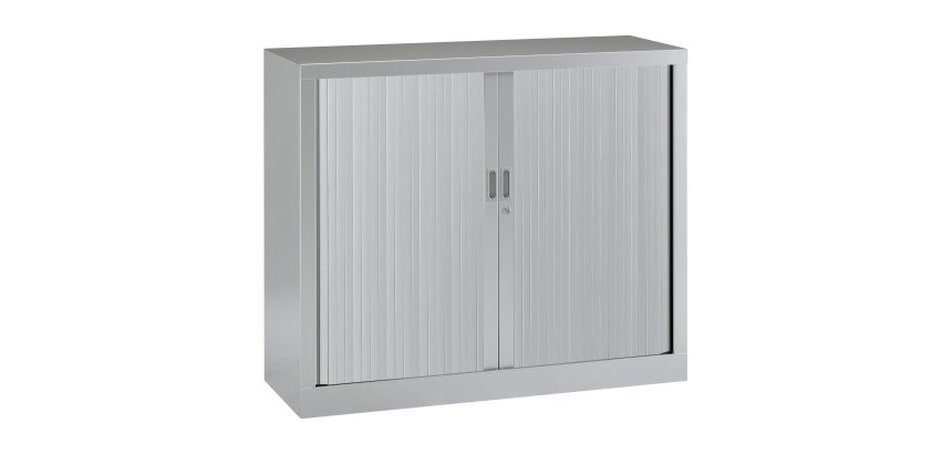 Armoire basse à rideaux monoblocs Généric 100 x 120 corps aluminium
