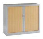 Armoire basse à rideaux monoblocs Généric 100 x 120 corps aluminium