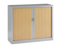 Armoire basse à rideaux monoblocs Généric 100 x 120 corps aluminium