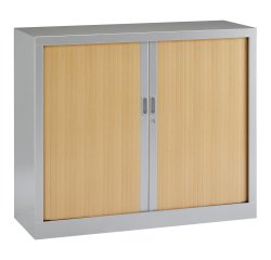 Armoire basse à rideaux monoblocs Généric 100 x 120 corps aluminium