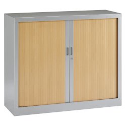 Armoire basse à rideaux monoblocs Généric 100 x 120 corps aluminium