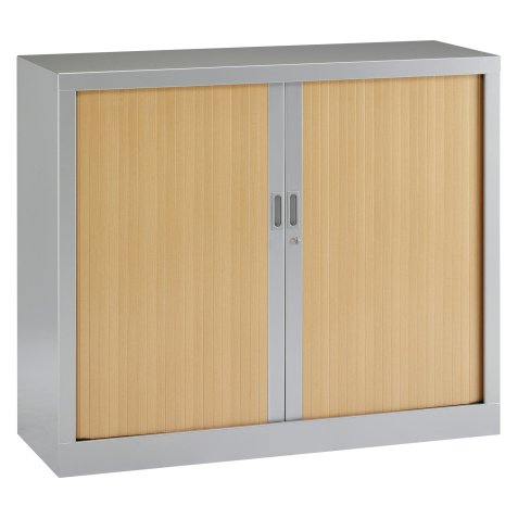 Armoire basse à rideaux monoblocs Généric 100 x 120 corps aluminium
