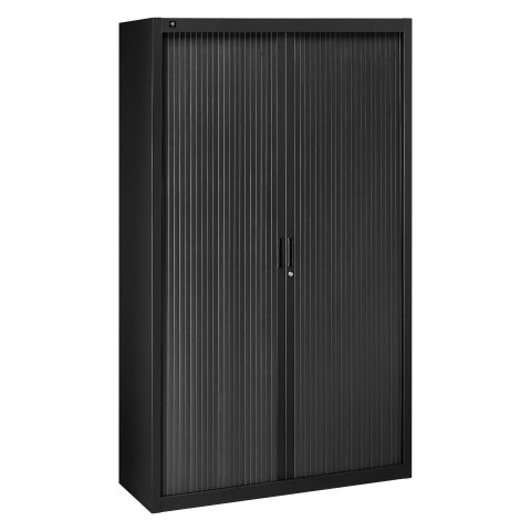 Armario de oficina metálico desmontable Bruneau Alt. 200 x An 120 cm negro con persianas negra