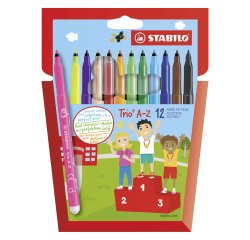 Rotuladores Stabilo Trio A-Z- Estuche 12 colores 